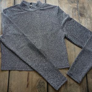 H&M Long sleeve sparkle crop